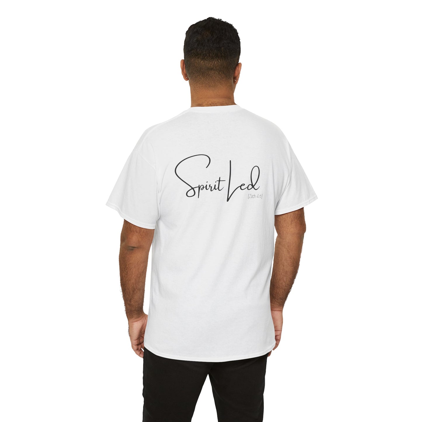Spirit Led Unisex Heavy Cotton Tee, Comfortable Cotton Tee, Casual Inspirational Shirt, Gift for Faith-Based Events, Everyday Wear