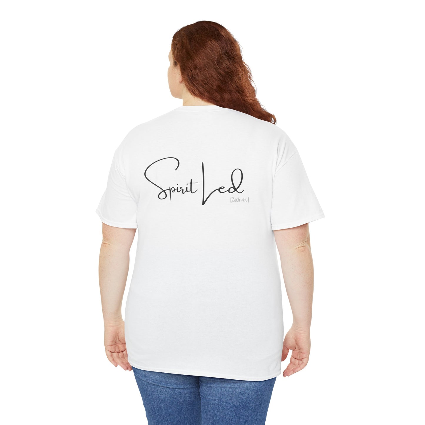 Spirit Led Unisex Heavy Cotton Tee, Comfortable Cotton Tee, Casual Inspirational Shirt, Gift for Faith-Based Events, Everyday Wear