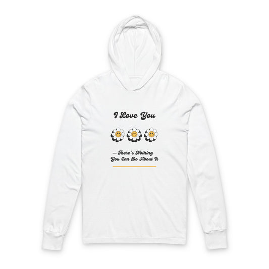 Long Sleeve Hoodie Tee — "I Love You" Daisy Graphic
