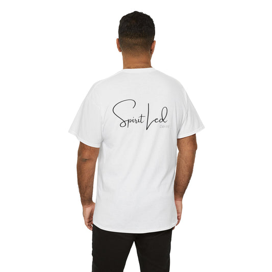 Spirit Led Unisex Heavy Cotton Tee, Comfortable Cotton Tee, Casual Inspirational Shirt, Gift for Faith-Based Events, Everyday Wear